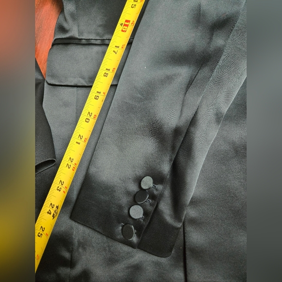 House Of Harlow 1960 Small Dark Green Satin Blazer Jacket - Picture 9 of 10